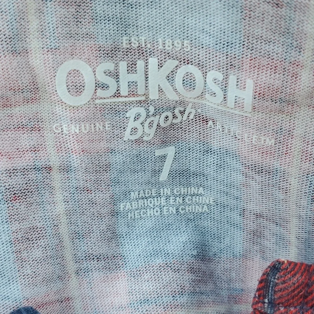 OshKosh‎ Girls Navy and Red Plaid Tunic Size 7